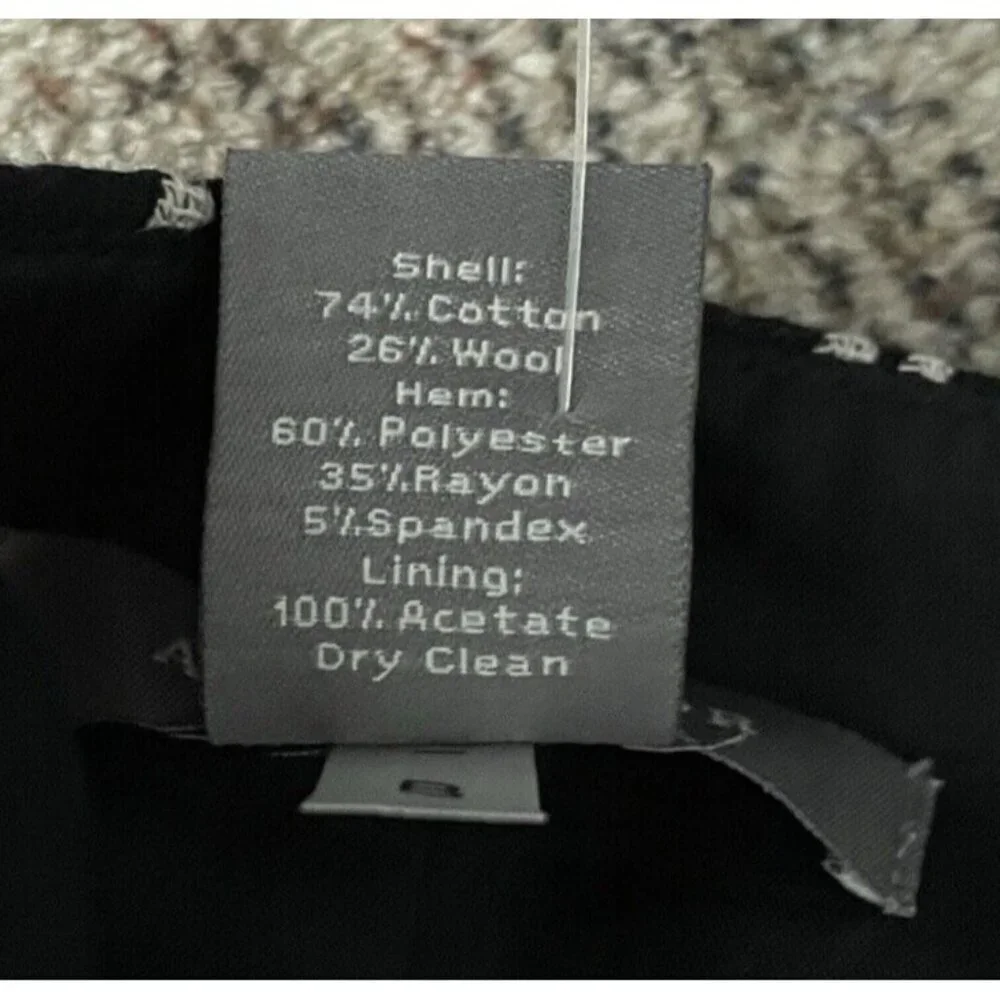 Ann Taylor NWT‎ Cotton Wool Pencil Skirt 6 Petite Black Short Embroidered Lined